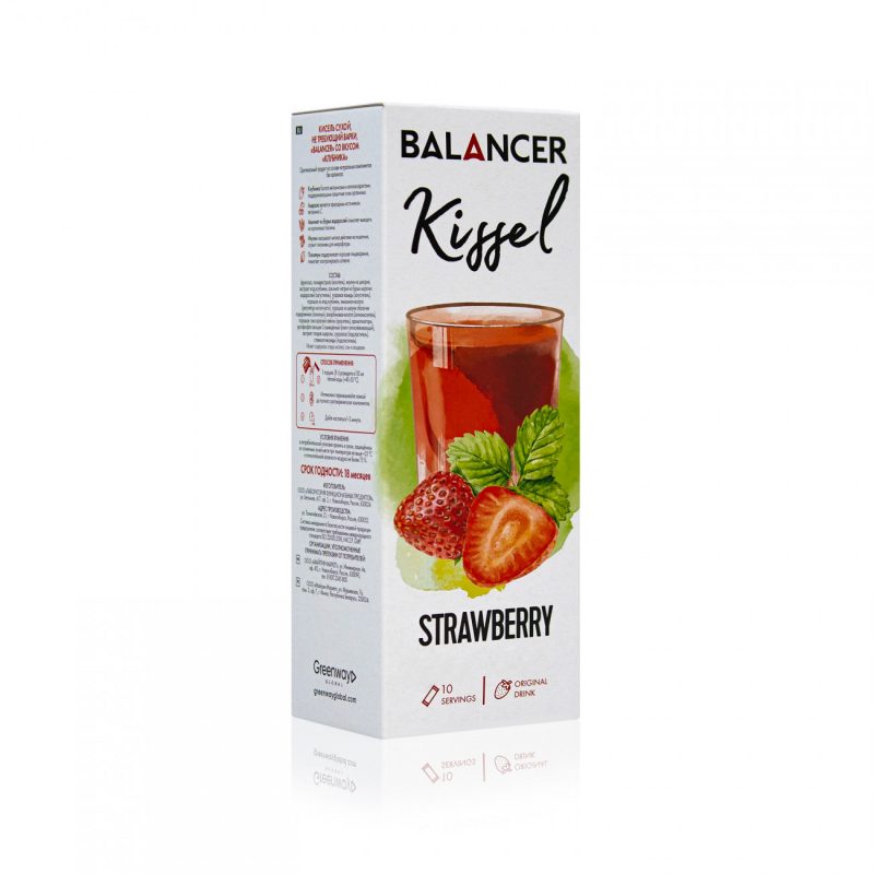 Альгинатный кисель BALANCER Kissel со вкусом «Клубника», 10 стиков